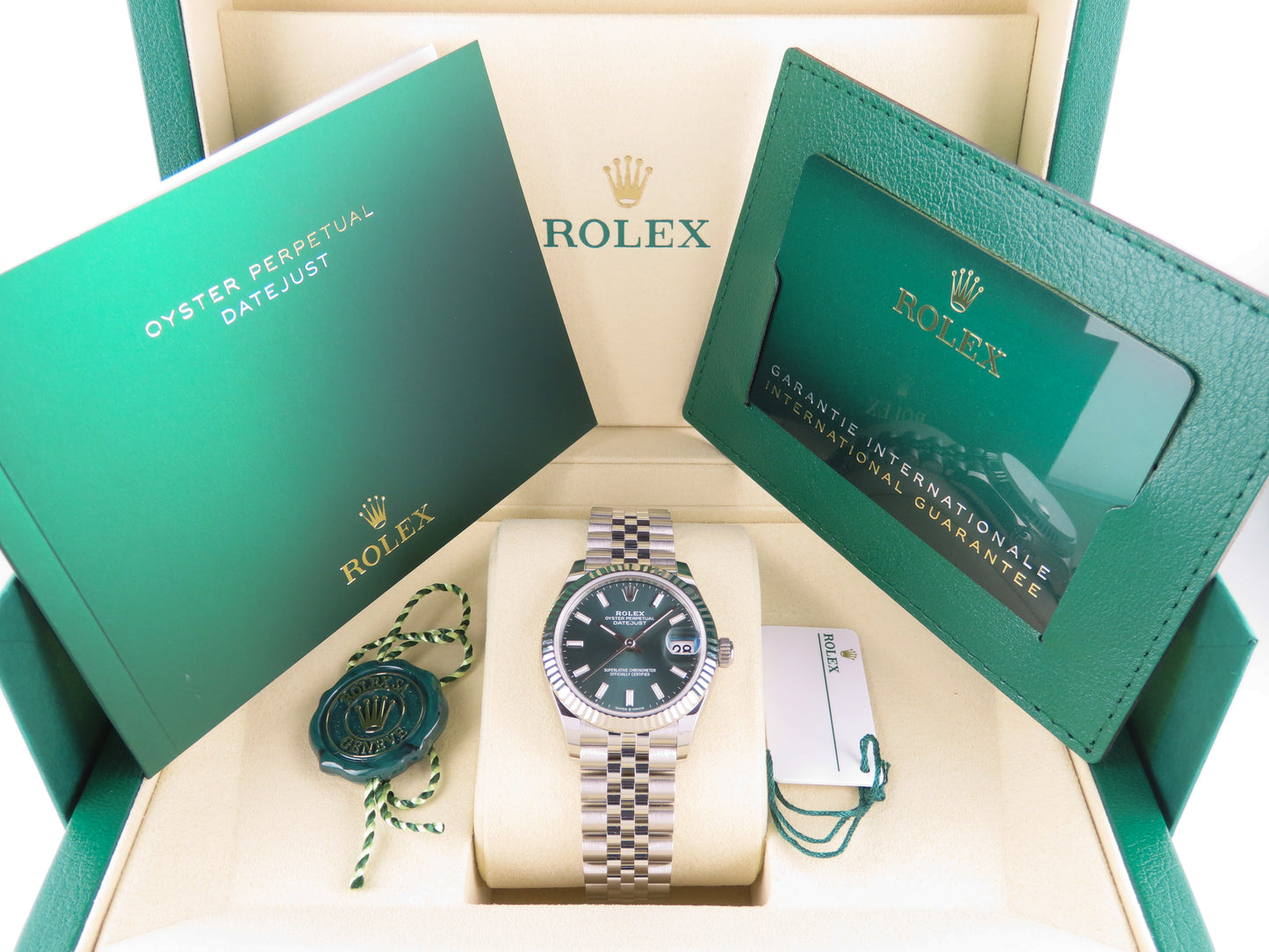 Rolex Datejust 31 Green Dial Jubilee 278274 New March 2026