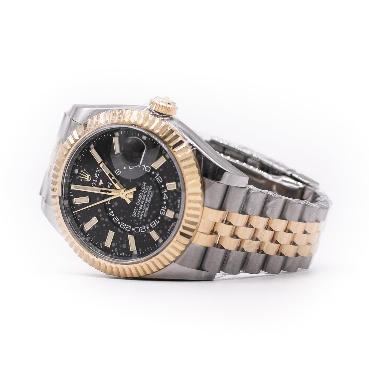 2023 Rolex Sky Dweller 42mm Annual Calendar GMT 18K Yellow Gold / Stainless Steel Black Dial Jubilee 326933