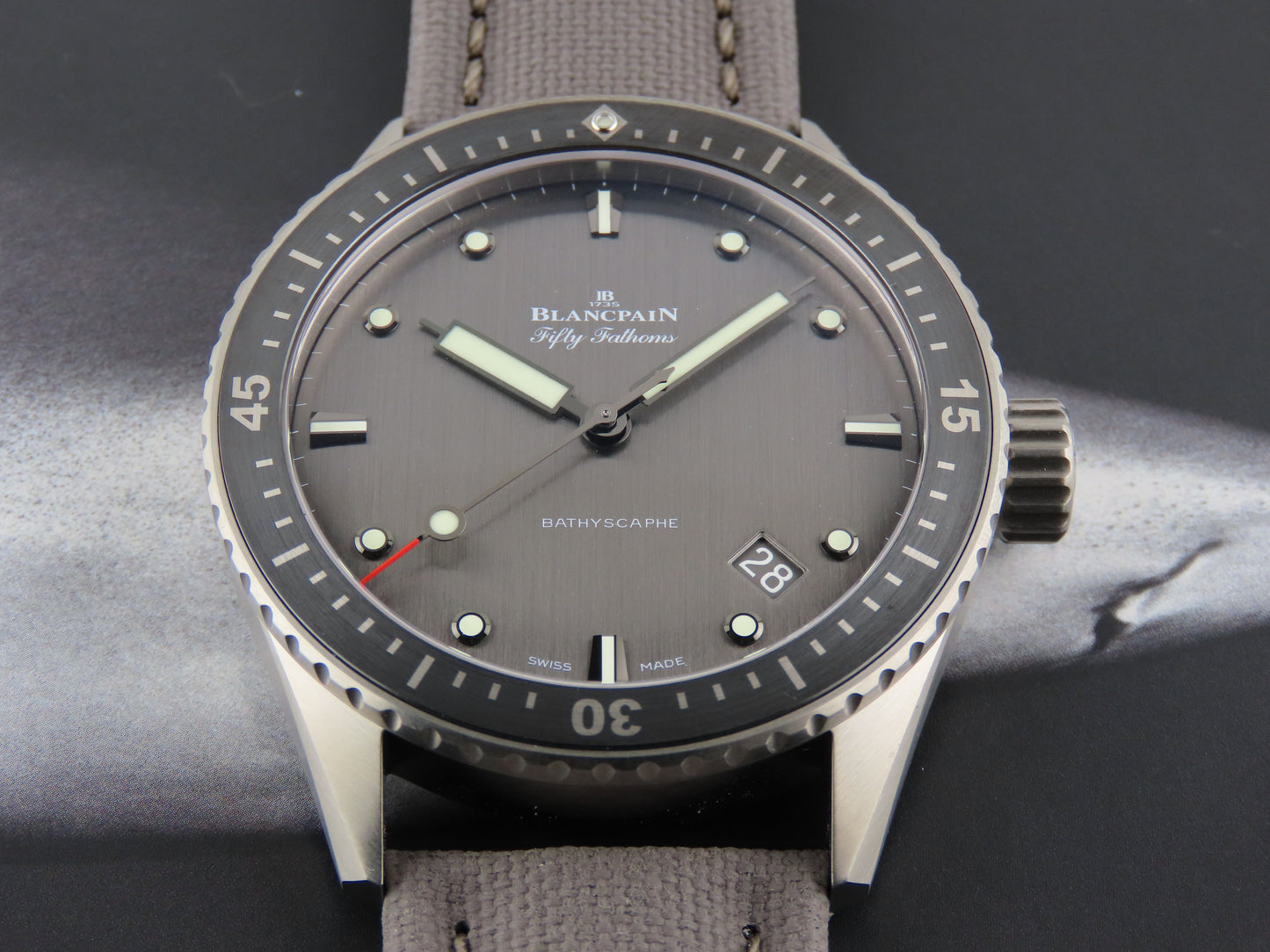 Blancpain Fifty Fathoms Bathyscaphe Titanium 120 Hours Power Reserve Anthracite Dial 5000 1210 G52A New February 2026