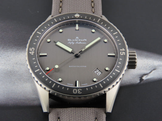 Blancpain Fifty Fathoms Bathyscaphe Titanium 120 Hours Power Reserve Anthracite Dial 5000 1210 G52A New February 2026