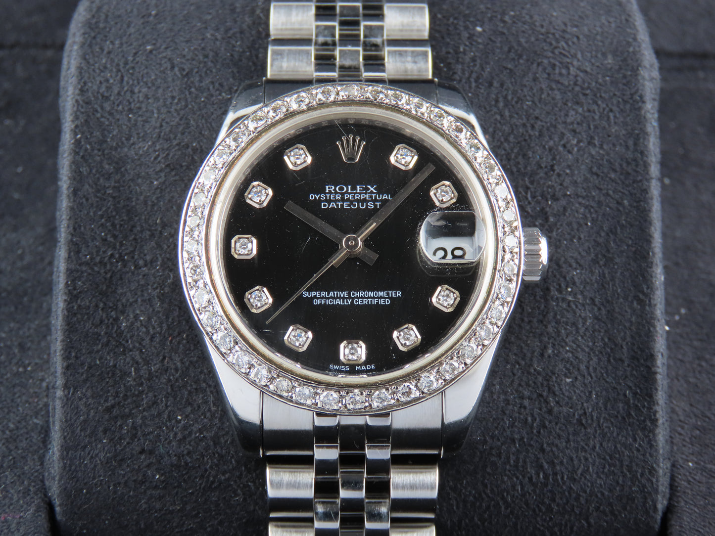 Rolex Datejust 31 Mm Black Diamond Hour Markers Dial Jubilee 178274 April 2009