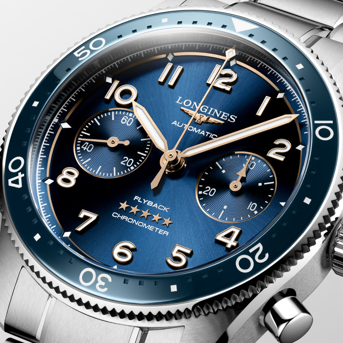 [BNIB] LONGINES SPIRIT FLYBACK CHRONOGRAPH BLUE 42MM *L3.821.4.93.6*