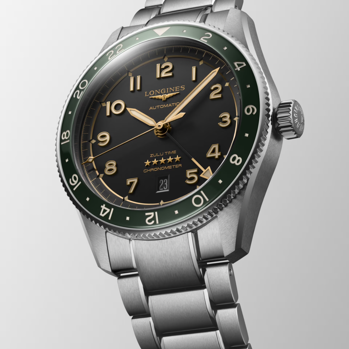 [BNIB] LONGINES SPIRIT ZULU TIME GREEN 42MM *L3.812.4.63.6*