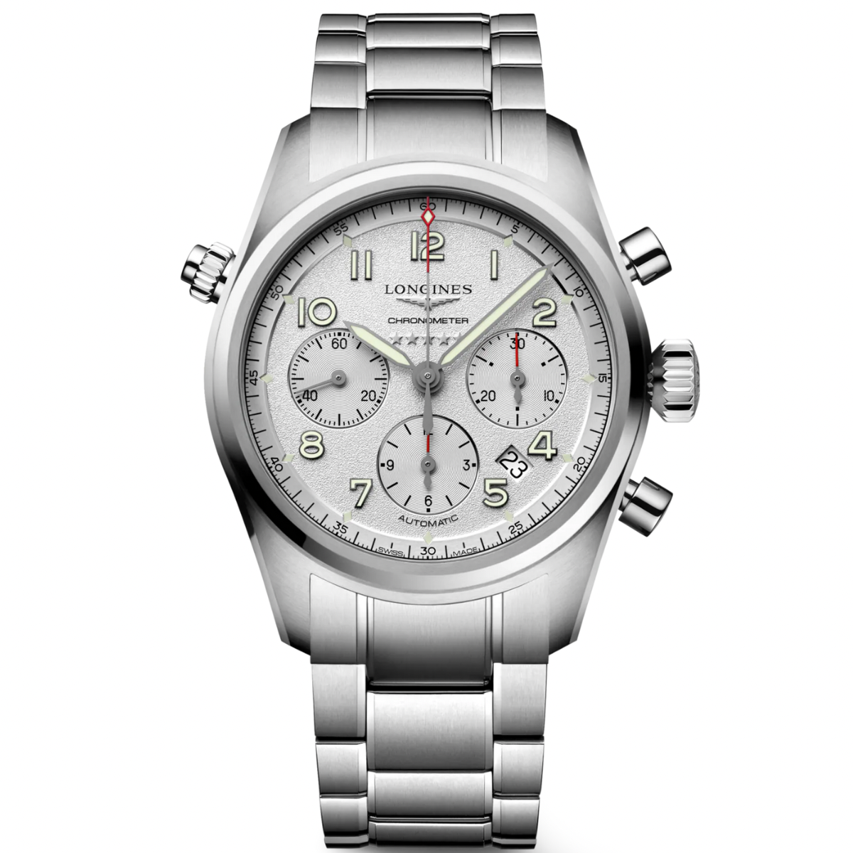 [BNIB] LONGINES SPIRIT AUTOMATIC CHRONOGRAPH SILVER 42MM *L3.820.4.73.6*