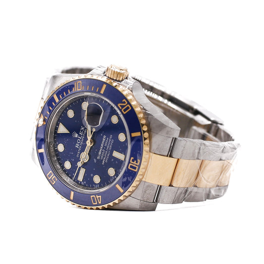 2021 Rolex Submariner Date 41mm Ceramic Bezel Half Gold Blue Dial 126613LB