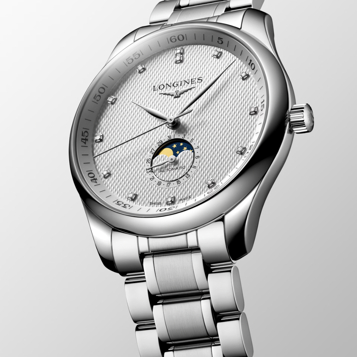 [BNIB] LONGINES MASTER COLLECTION MOONPHASE DIAMOND DIAL AUTOMATIC 42MM *L2.919.4.77.6*