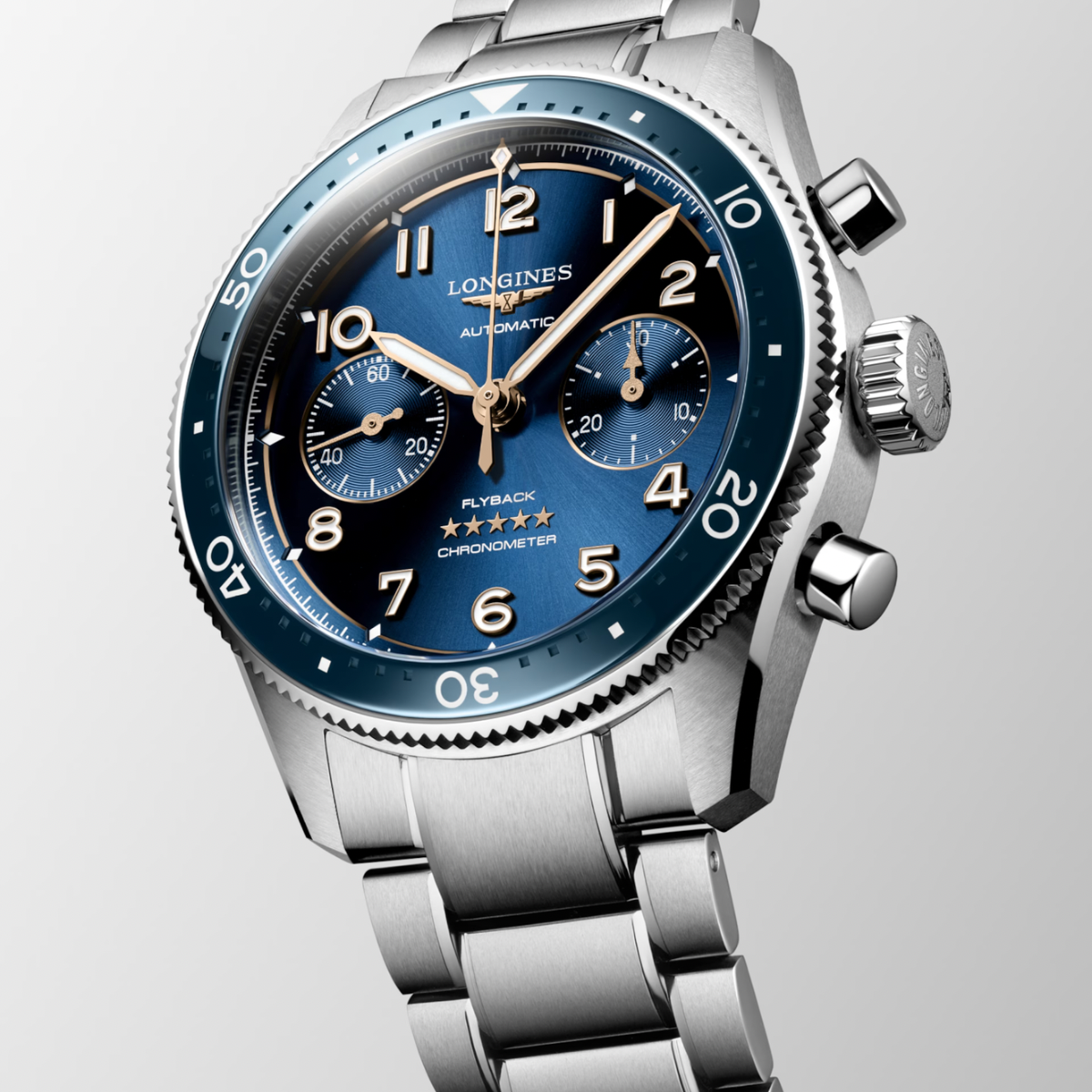 [BNIB] LONGINES SPIRIT FLYBACK CHRONOGRAPH BLUE 42MM *L3.821.4.93.6*