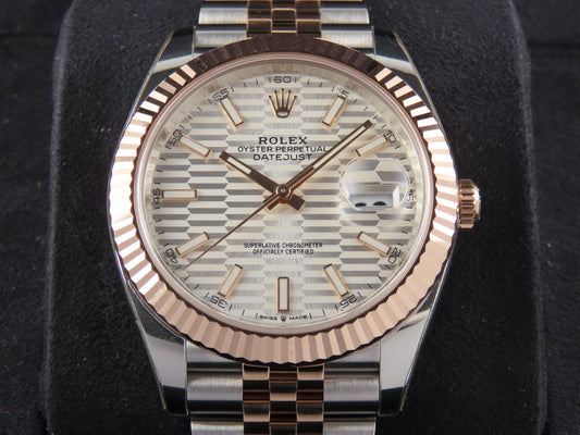 Rolex Datejust 41 Mm 18 Ct. Rose Gold / Stainless Steel Silver Motif Dial Jubilee 126331 February 2024