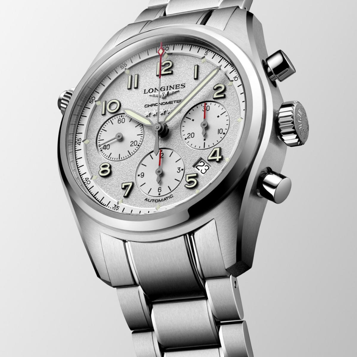 [BNIB] LONGINES SPIRIT AUTOMATIC CHRONOGRAPH SILVER 42MM *L3.820.4.73.6*