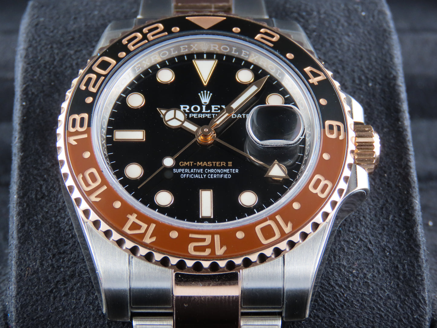 Rolex GMT Master II Ceramic Bezel 18 Ct. Rose Gold / Stainless Steel Rootbeer 126711CHNR April 2024