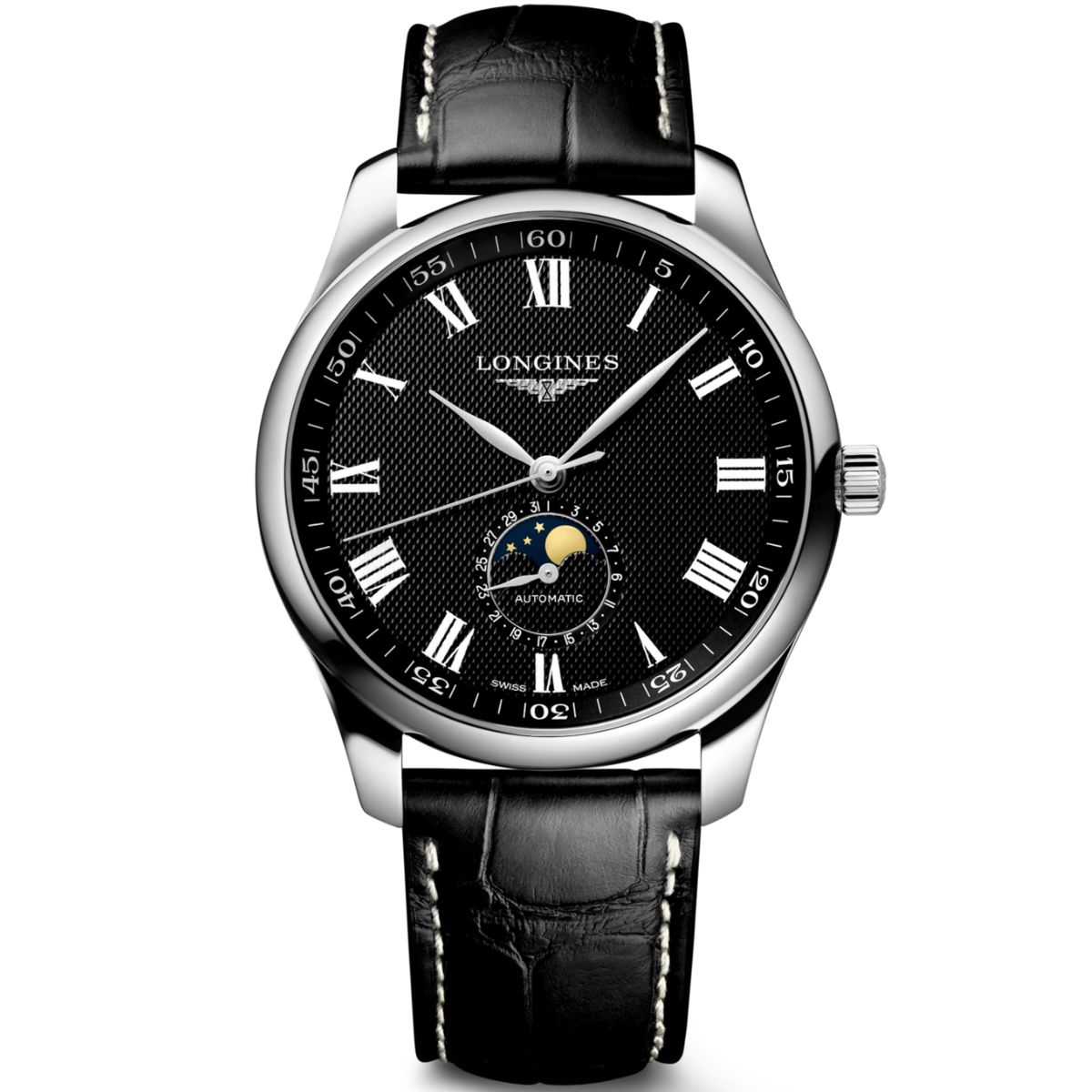 [BNIB] LONGINES MASTER COLLECTION MOONPHASE BLACK DIAL LEATHER STRAP AUTOMATIC 42MM *L2.919.4.51.7*